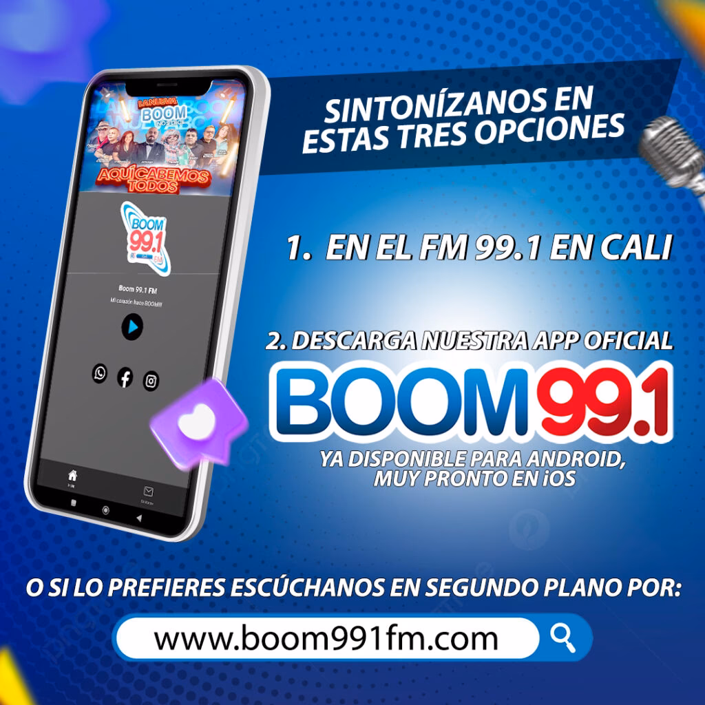 ¿Cuál es la dirección de Boom FM en Cali?