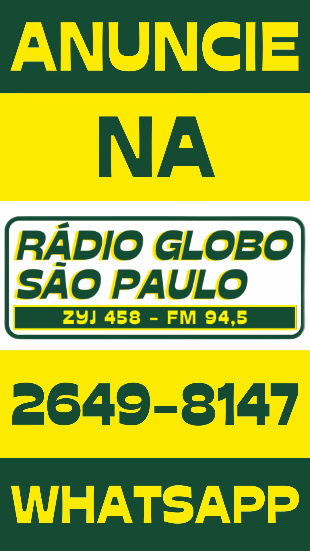 Qual a frequência da Rádio Globo em São Paulo?