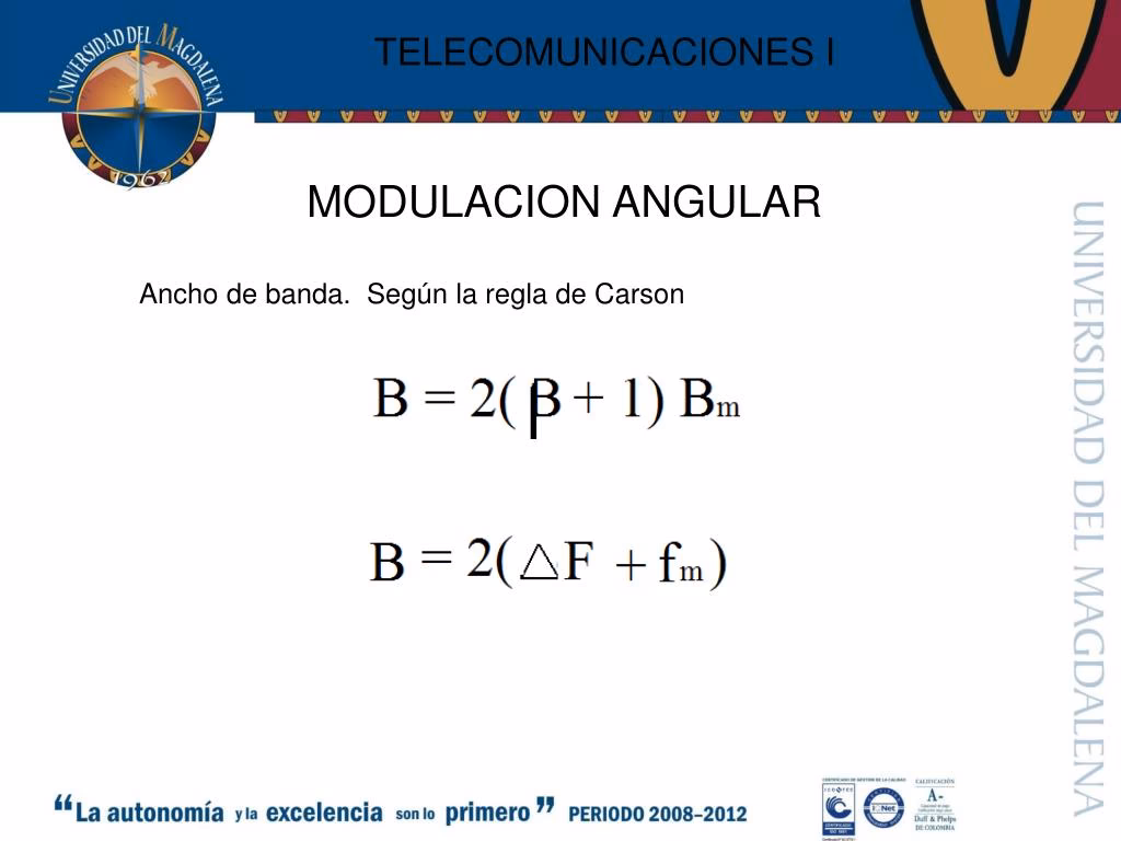 ¿Cuál es la regla de Carson para el ancho de banda de FM?