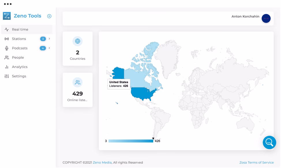 Where is Zeno Radio located?
